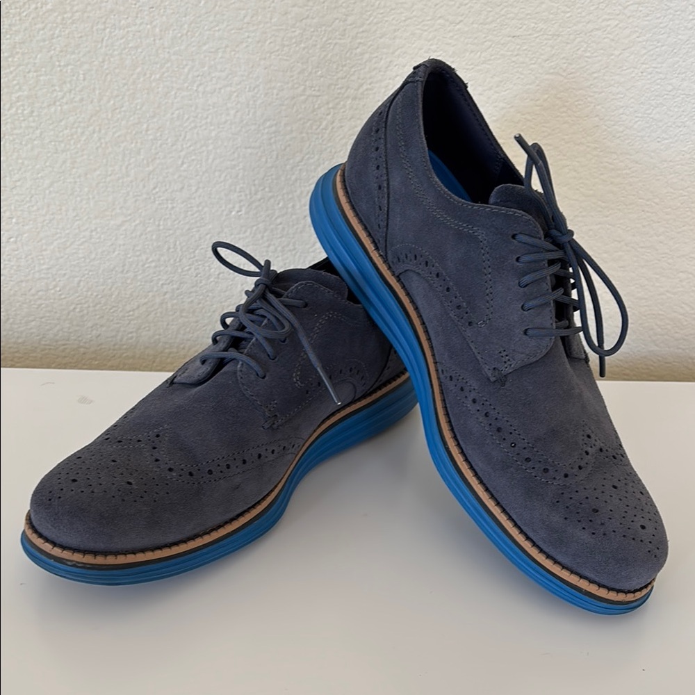 Cole Haan Originalgrand Men's 7 blue suede oxford shoes